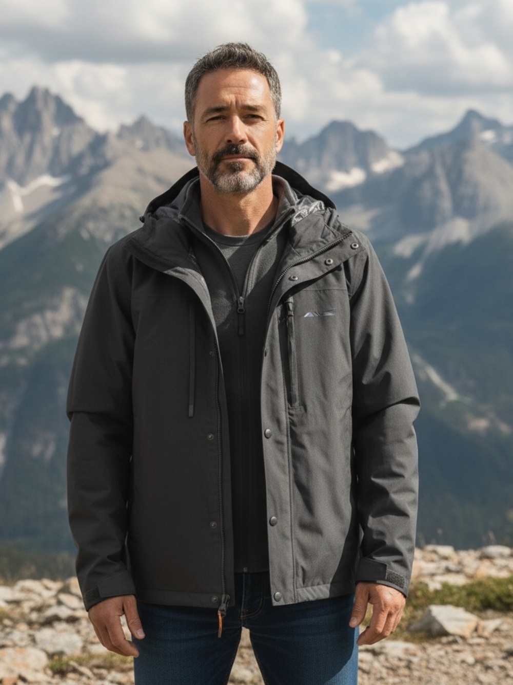 NEW Men's Dakine Black Hooded Waterproof Jacket